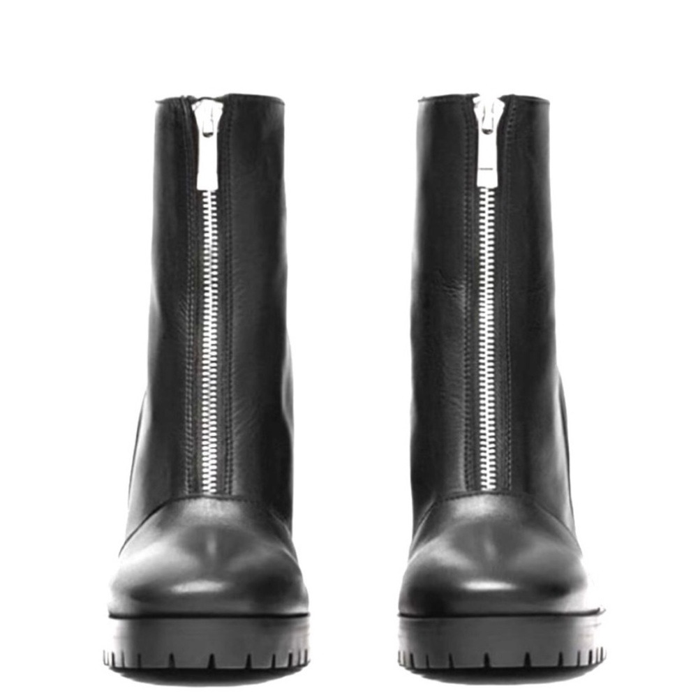 Zara Zip Up Black Bootie